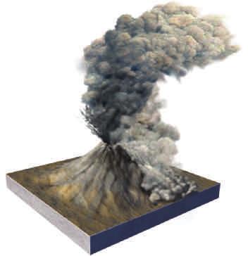 The gas propels the lava and separates it into discrete pieces. Other explosive eruptions eject a mixture of volcanic ash, pumice, and rock fragments into the air.