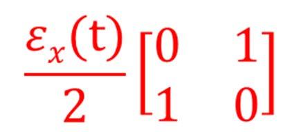 x (t)/2)[ 0><1 + 1><0 ] = + = ( z /2) z + ( x /2) x z Define