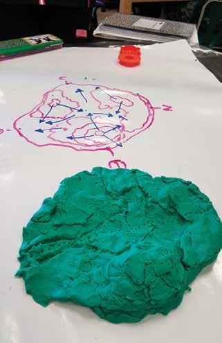 SUPPORTING STUDENT UNDERSTANDING OF WATERSHEDS BY USING MULTIPLE MODELS TO EXPLORE ELEVATION FIGURE 3: Clay mountain with topographic map The equal height slices of the modeling clay mountain are