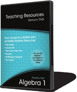 Pearson Algebra 1, Geometry, Algebra Common Core Edition Teacher Resources: Print, DVD, and Online * Print