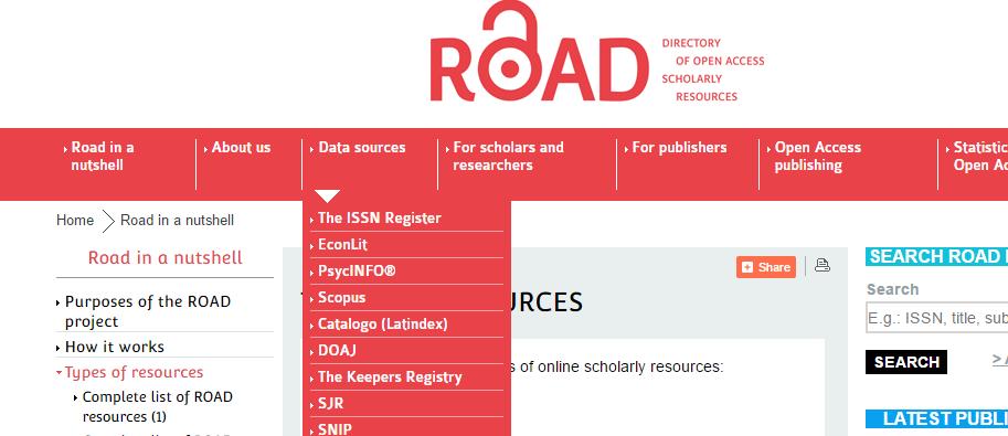 Use of DOAJ Data EBSCO ROAD NATIONAL LISTS MANY OTHER ORGANIZATIONS