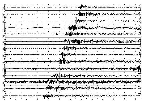 controlled explosion data are high quality ground-truth information. Figure 8 shows the waveform of a local earthquake recorded by a similar portable array in the same area of the explosions.
