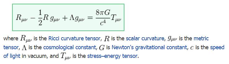 Equation to explain curve space Einstein Field Equation https://en.