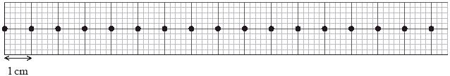 22. Diagram 1 represents equally spaced beads on a spring. The beads are 1 cm apart.