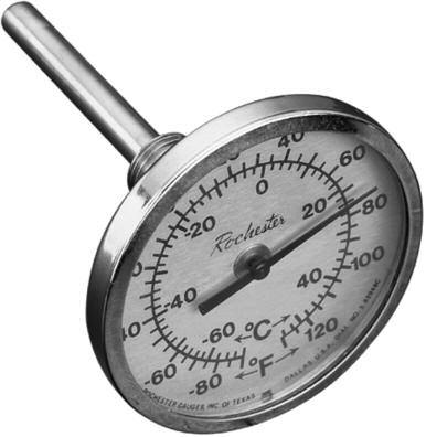 Bimetal Industrial Ther mom e ters RG1250 Series Thermometers 4 These 2" [50 mm] thermometers are widely used in general to heavy duty service in the oil, chem i cal, food, paper, textile and power