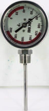 Bimetal Industrial Ther mom e ters BG1350 Series Thermometers 5 These 3" [75 mm] thermometers are used ex ten sive ly in the oil, chem i cal, food, paper, textile and power in dus tries be - cause of