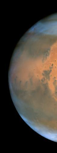 Earth Mars 5,9x10 24 Mass (kg) 6,4x10 23 12 756 km Diameter 6794 km 15 C Temperature (surface) -55 C 1 atm Pressure (surface)
