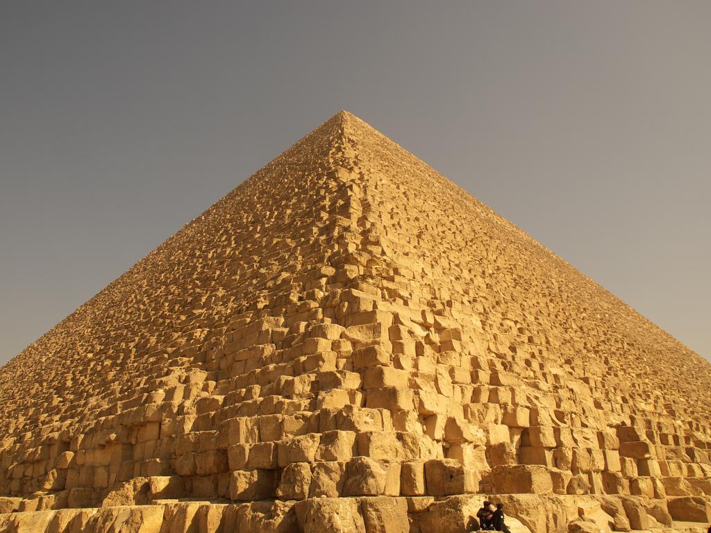 Each pyramid consists of about two million limestone blocks that were transported from quarries both near and