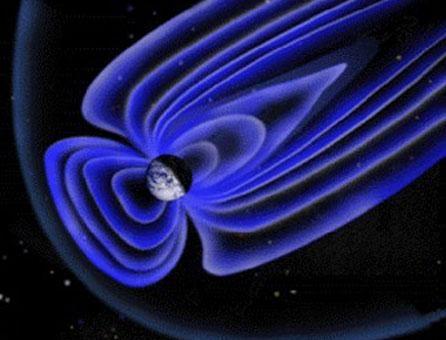 Formation of the magnetosphere Earth s magnetic field is an obstacle for the solar wind: it can t penetrate inside, but flows past and modifies the dipolar field so that it is extended on the night