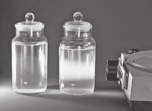 8. Describe What is the Tyndall effect? The liquid in the jar on the right is a colloid. A colloid may look clear, but the particles may be large enough to scatter light.