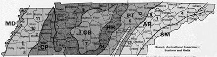 Physiographic Regions Regions and their soils Mississippi River floodplain Loess Coastal Plain Highland Rim Central Basin Cumberland Plateau Valley and Ridge Smoky Mountains Unaka Range Generally