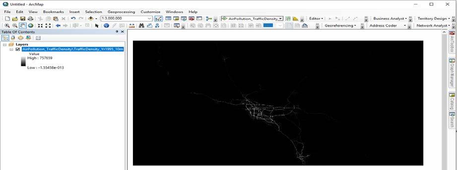 The 1995 Layer is shown below, opened in ArcMap: Within ArcMap, you can work with the rasters or export