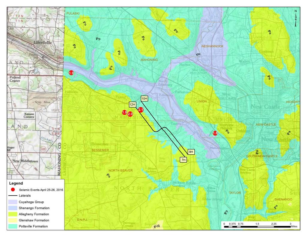 Review of Lawrence County Event Lateral Locations, Epicenters per