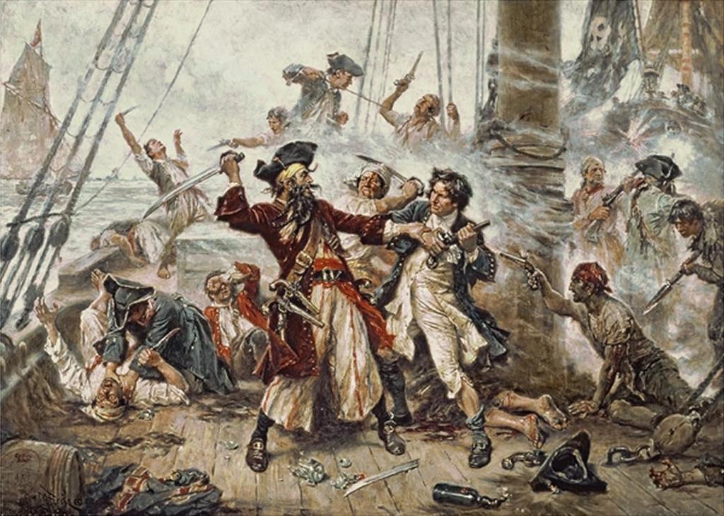 Capture of the Pirate, Blackbeard, 1718,
