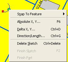 Context Menus Common to all sketch/construction tools