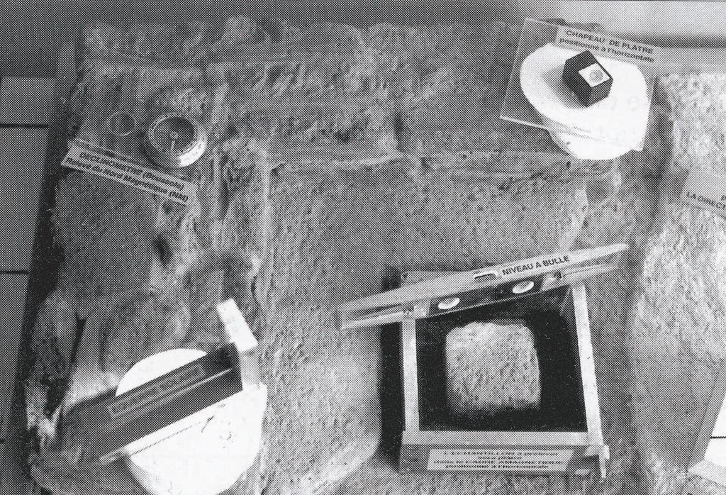 9.2. PALEOMAGNETIC SAMPLING b) a) c) Figure 9.3: Sampling technique for oriented archeological materials. a) cut out a large sample from, for example, a baked hearth.