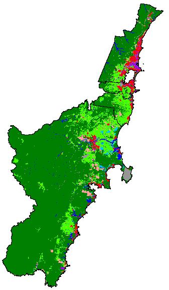 simulation. In the fully-integrated model, the demands for land uses are passed on by the economic and demographic models.