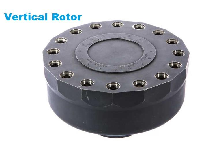 Vertical rotor Vertical rotors hold tubes parallel to the axis of rotation; therefore, bands separate across the diameter of the tube rather than
