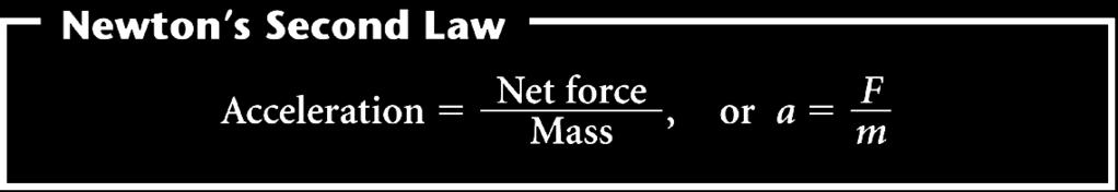 Newton s Second Law of Motion The acceleration of an object is directly proportional to the net force acting