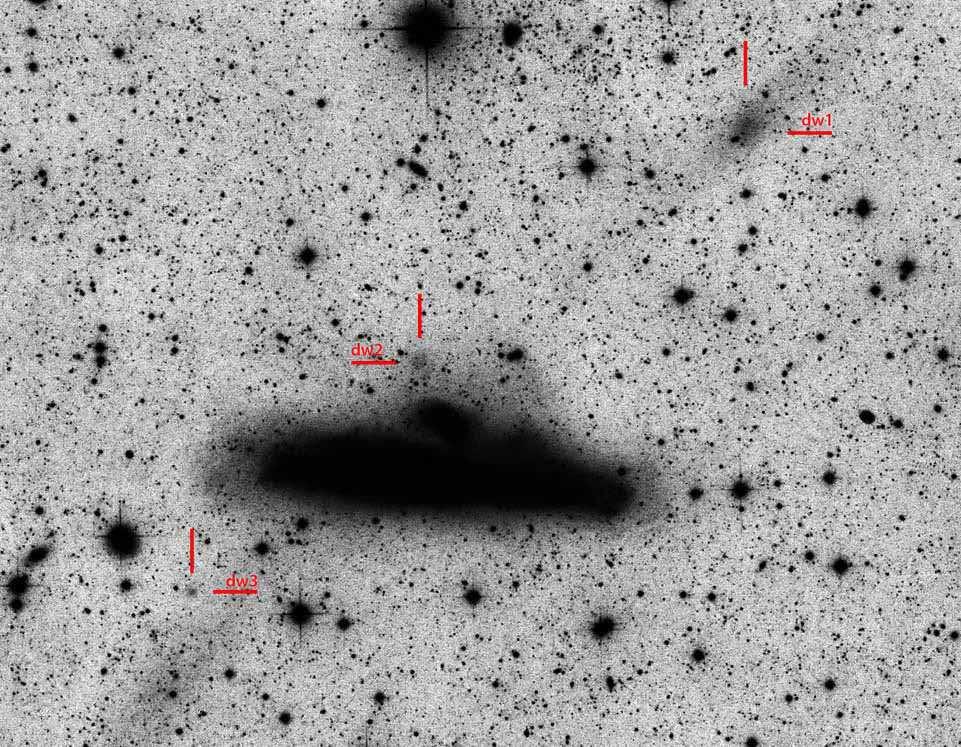 6 I.D.Karachentsev et al. Figure 2. The stacked image of NGC 4631 and three neighboring LSB dwarfs derived from 75 individual images with a total exposure time of 23.9 hours. The data consists of: 3.