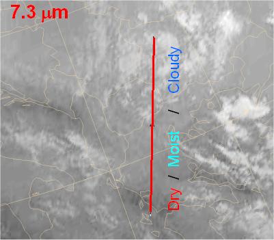 (650-800 hpa); Low-level to boundary moist/cloud layers (800-950 hpa). An example is shown in Fig. 2 for a case of a deep layer of high moisture content in cloud-free as well as in cloudy areas.