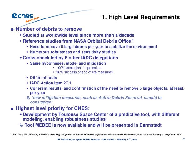 February 2012 Presentation: Active Debris Removal:current status of
