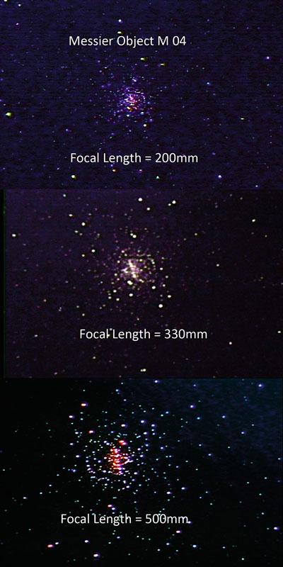 44 3 Assembling Your Video Astronomy Kit Fig. 3.1 M04 at 500-, 330-, and 200-mm focal lengths If broadcasting, image enhancement, data storage, or any other activity that needs a computer is on your