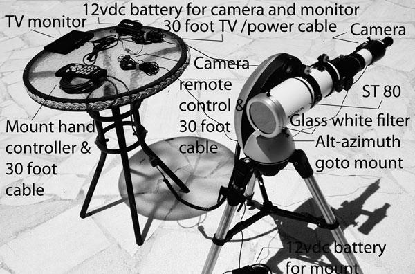 The Advantages of Video Telescopes for Viewing the Sun 79 Fig. 5.4 White light video solar telescope shows a typical white light video solar telescope.