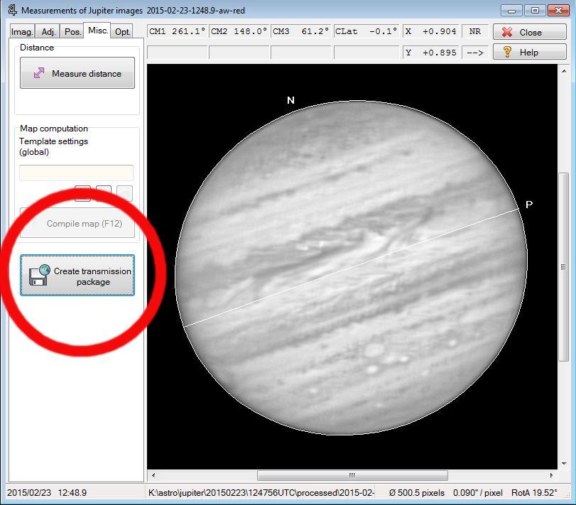 Contributing to MissionJUNO Amateur observers measure their image in WinJupos to determine metadata such as size and orientation etc.
