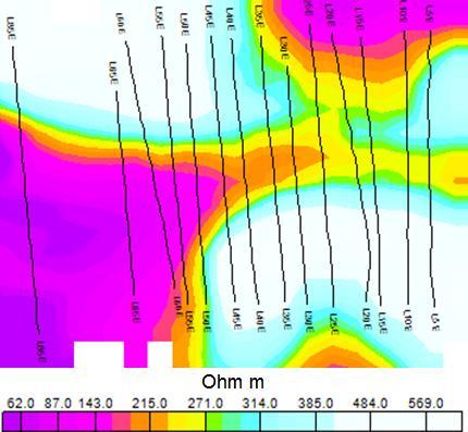 The interpretation of the results is suggesting that the depth of the overburden is 20 to 30 m, while the depth to the top of mineralized zone is between 70 and 90 meters, depending on the