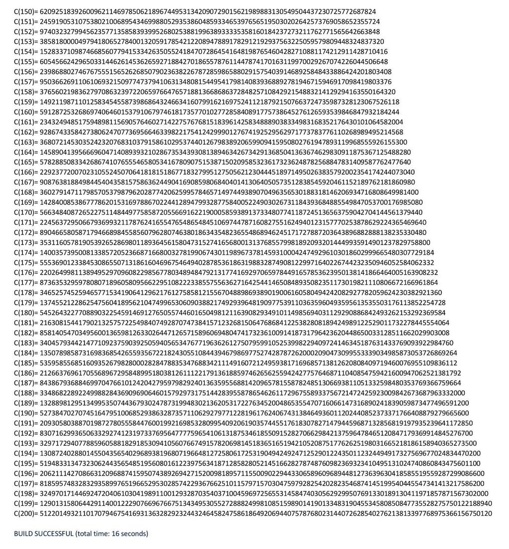 Muzafer Saračević 2016/203426 nekih kombinatornih problema u kriptografiji Slika 23. Izveštaj iz klase find_catalan za skup osnova n={150,...,200} 4.