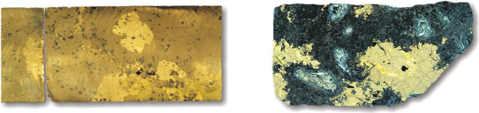 3a 0 2 cm 3b 0 2 cm 3c 0 2 cm 3d 0 2 cm Figure 3. Examples of sulphide ores and mineralized rocks associated with gabbroic and troctolitic rocks in Labrador.