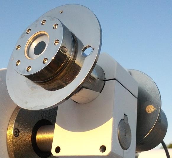 Pyrheliometer 73 A pyrheliometer measures direct normal irradiance. Sunlight enters the instrument through a window and is directed onto a sensor.
