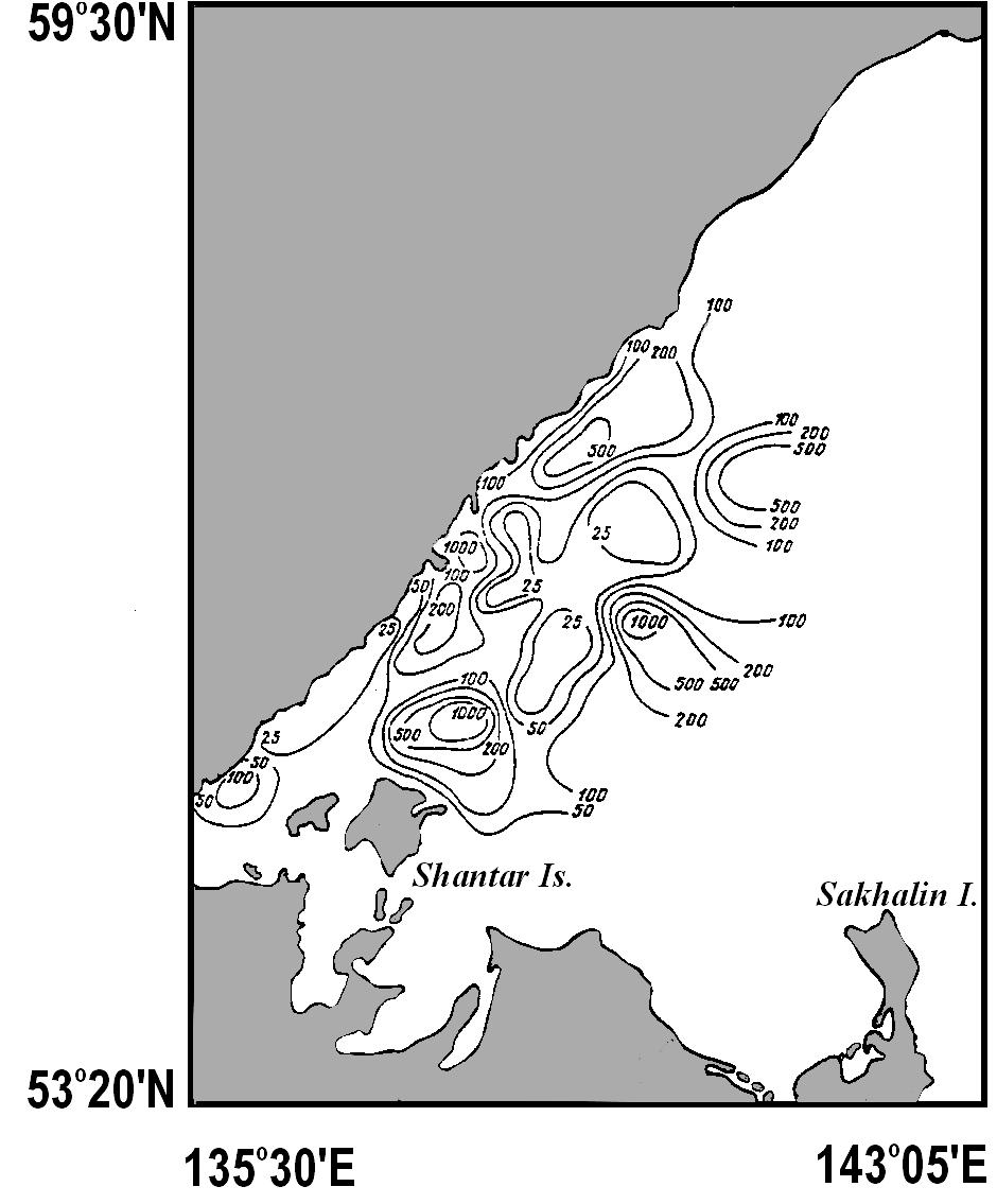 Zooplankton of the Okhotsk Sea: A Review of Russian Studies 23 where Pacific water mass occurred.