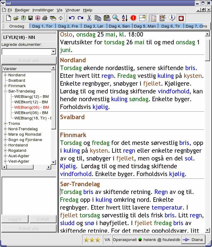 TEXT FORECAST Specialiced text editor for weather forecasts,