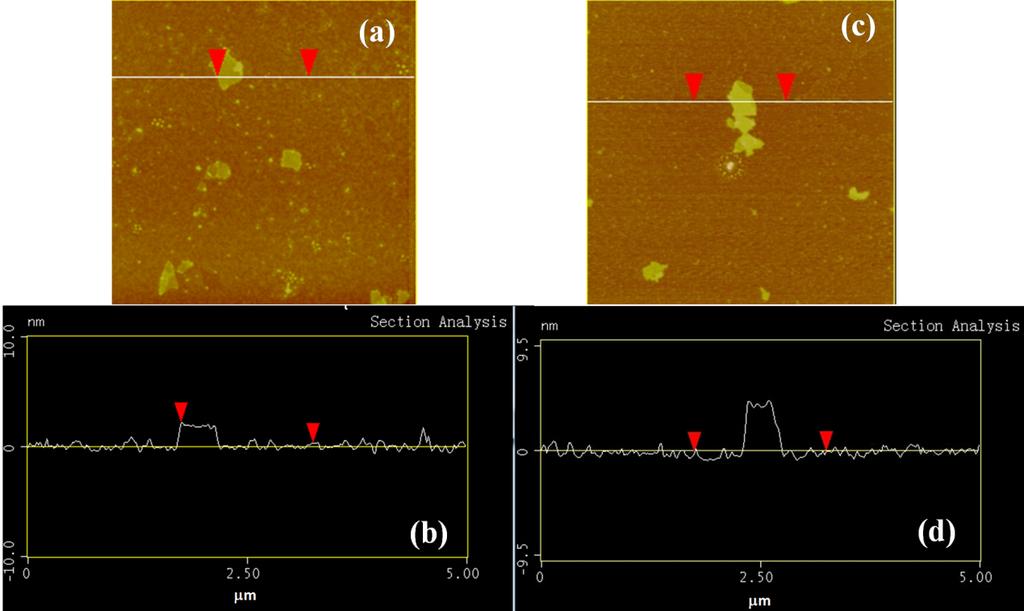 Fig. S2 AFM section analysis of GO (a)