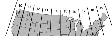 discontinuous across zone boundaries UTM Zones for the U.S. 13