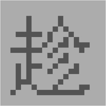character was able to be translated up or down by one pixel, and left or right by