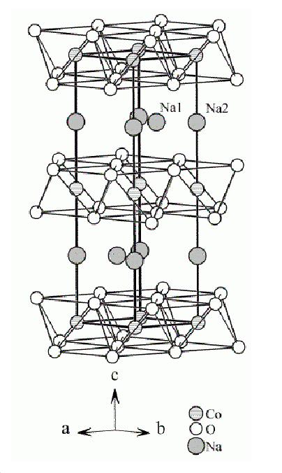 Crystallographic structure A C B B C A CoO 2 layer Na can occupy A or C position CoO 2 layer Tunable number of Na +