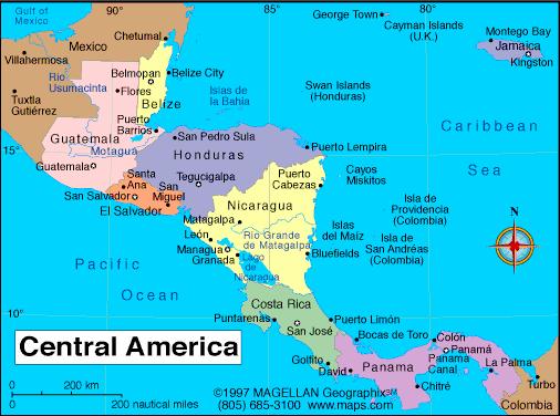 Seven Countries in Central America (Four with significant Geothermal Electricity Generation