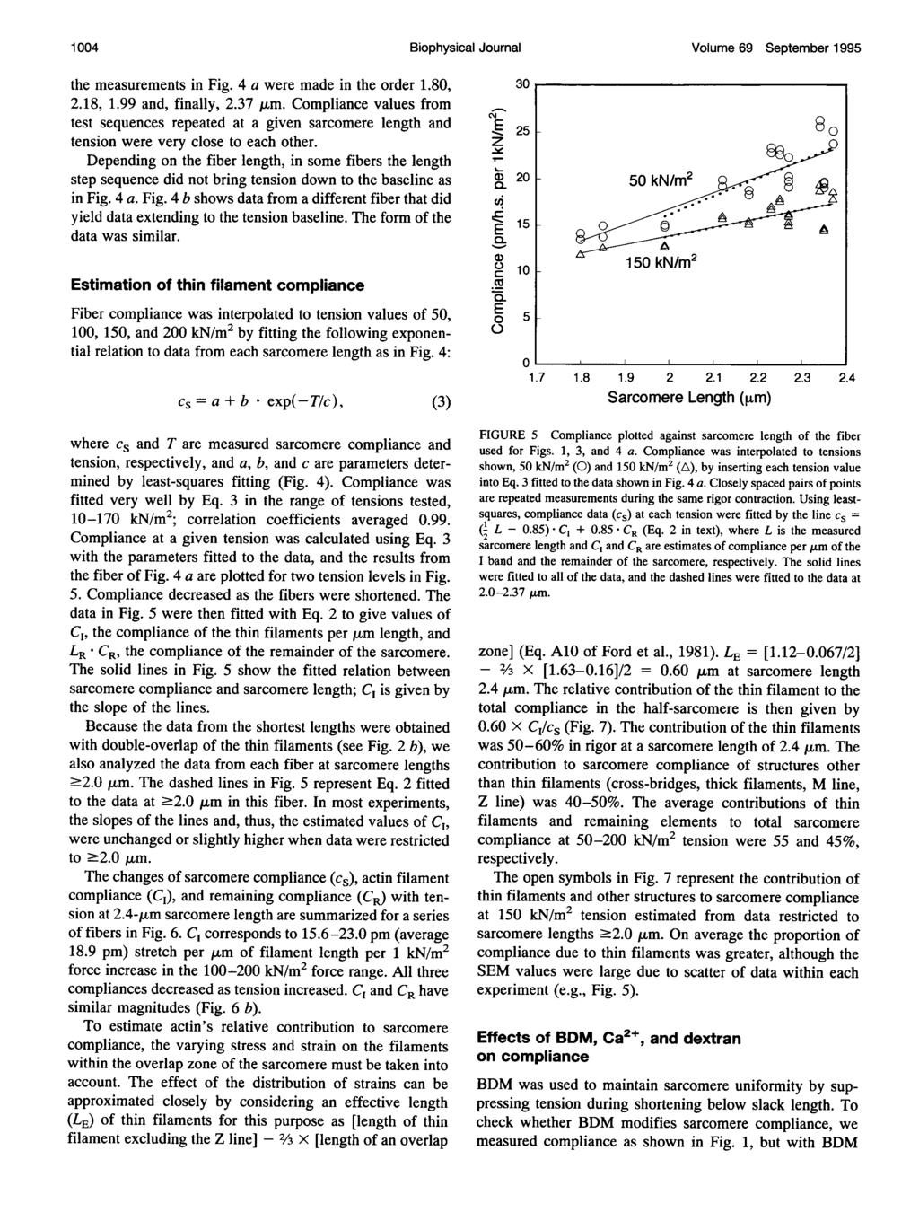 1 4 Biophysical Journal Volume 69 September 1995 the measurements in Fig. 4 a were made in the order 1.8, 2.18, 1.99 and, finally, 2.37,lm.