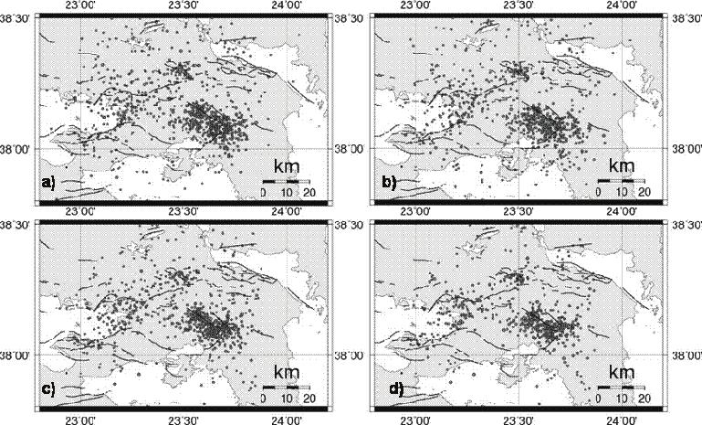 record the aftershock sequence (3.500 events). The existence of two main clusters is shown in the rose diagrams of azimuth and dip orientation distribution by Voulgaris et al.