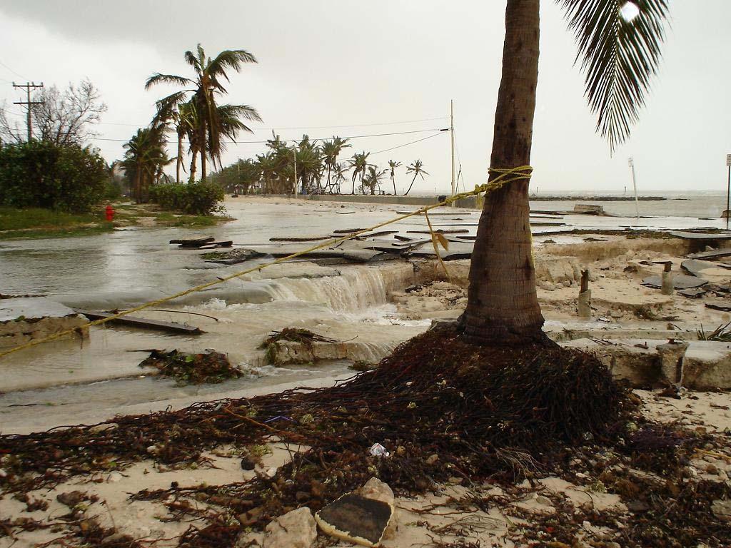 Storm tide flooding along the southwest side of Key West.