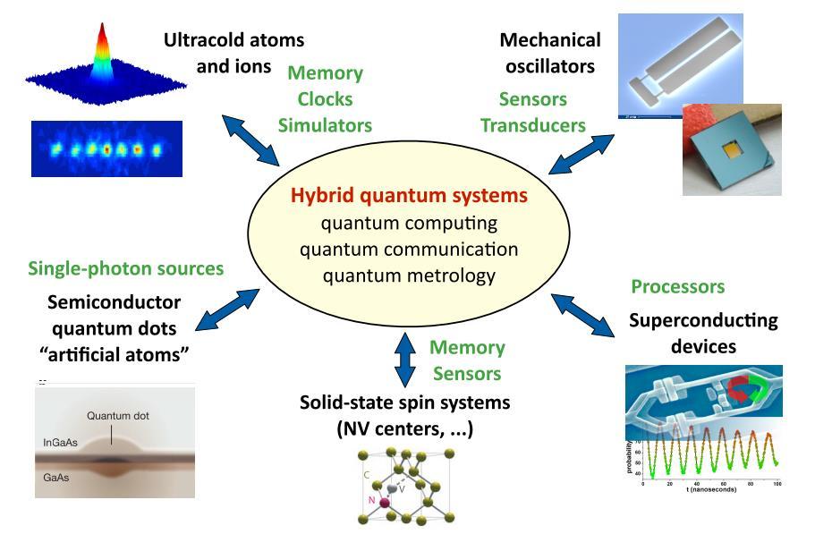 Hybrid Quantum Systems Atoms coherent control & two level defects talk