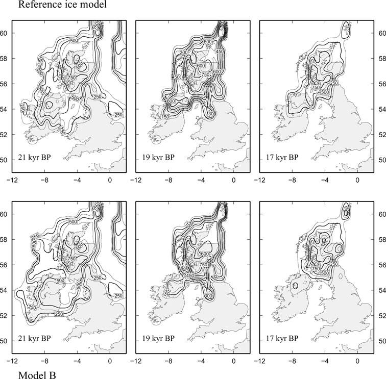 Glacial isostatic adjustment of the British Isles 19 et al. 2004). Finally, the data do not provide a useful constraint on lower mantle viscosity or lithospheric thickness.