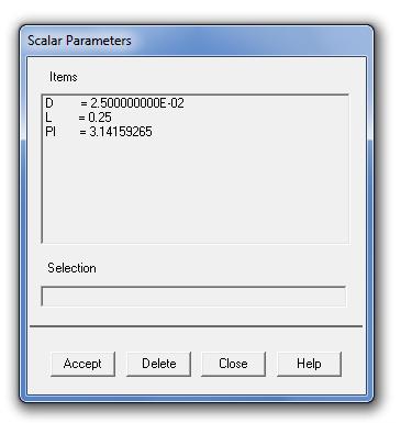 Preprocessor Scalar Parameters First, we will declare some variables in ANSYS that will be used throughout the remainder of the tutorial. 1. Go to Utility Menu -> Parameters -> Scalar Parameters 2.