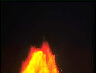 A laboratory volcano (1): origin of fire fountains
