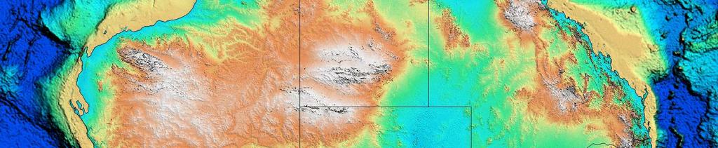 To provide the best possible digital elevation model, two available datasets, the Sandwell and Smith Global satellite bathymetry dataset and the SRTM30 (see below) were used.