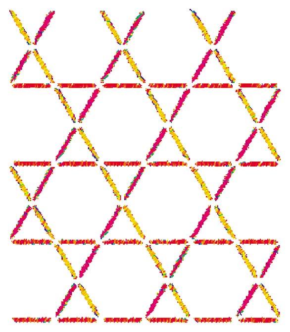 MAGNETIZATION REVERSAL OF MICROSTRUCTURED FIG. 11. Color online Calculated magnetization distribution for kagome lattice K4. For further details, see Fig. 5. FIG. 9.
