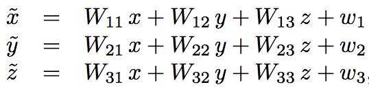 Matrix notation for